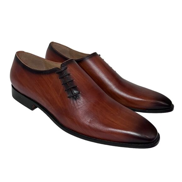 Men's Rawls Henry Oxford Leather Cognac Patina Shoes Size US 13 - Picture 1 of 9